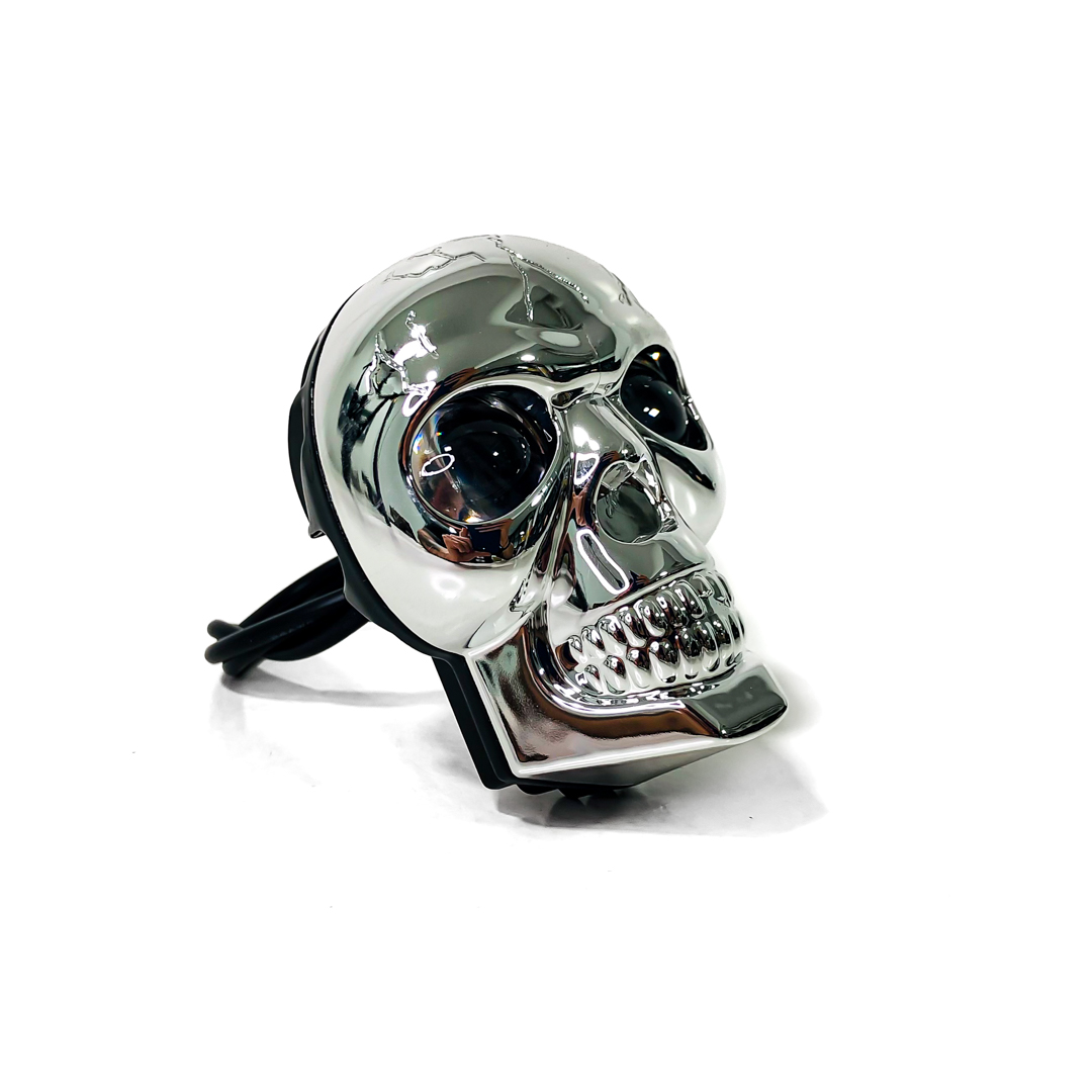 OFF ROAD FARO DE LED UNIVERSAL CALAVERA CON ILUMINACION EN LOS OJOS FUNCIONES BLANCA / AMBAR / BLANCA + AMBAR + FLASH + RGB 12V / 24V MEDIDAS 8,5 CM * 6,5 CM * 5,3 CM - 7