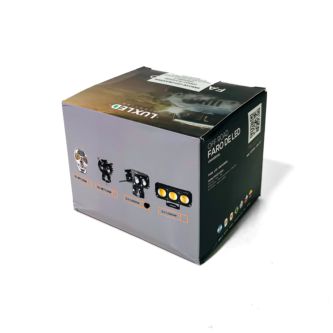 OFF ROAD FARO DE LED UNIVERSAL RECTANGULAR DOBLE LUPA COLOR BLANCO Y AMBAR 12V / 24V  MEDIDAS 7.3 CM * 6.4 CM * 6,8 CM - 8