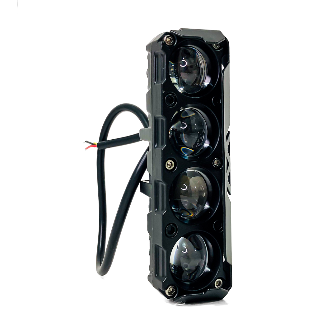 OFF ROAD FARO DE LED UNIVERSAL RECTANGULAR CUADRUPLE LUPA COLOR BLANCO Y AMBAR 12V / 24V  MEDIDAS 13,3 CM * 5,1 CM * 4,1 CM - 7