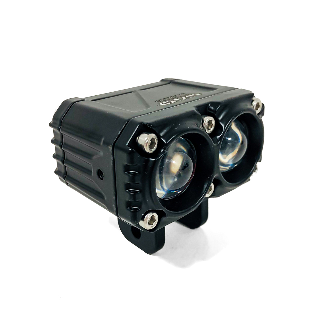 OFF ROAD FARO DE LED UNIVERSAL RECTANGULAR DOBLE LUPA COLOR BLANCO Y AMBAR 12V / 24V  MEDIDAS 7.3 CM * 6.4 CM * 6,8 CM - 9