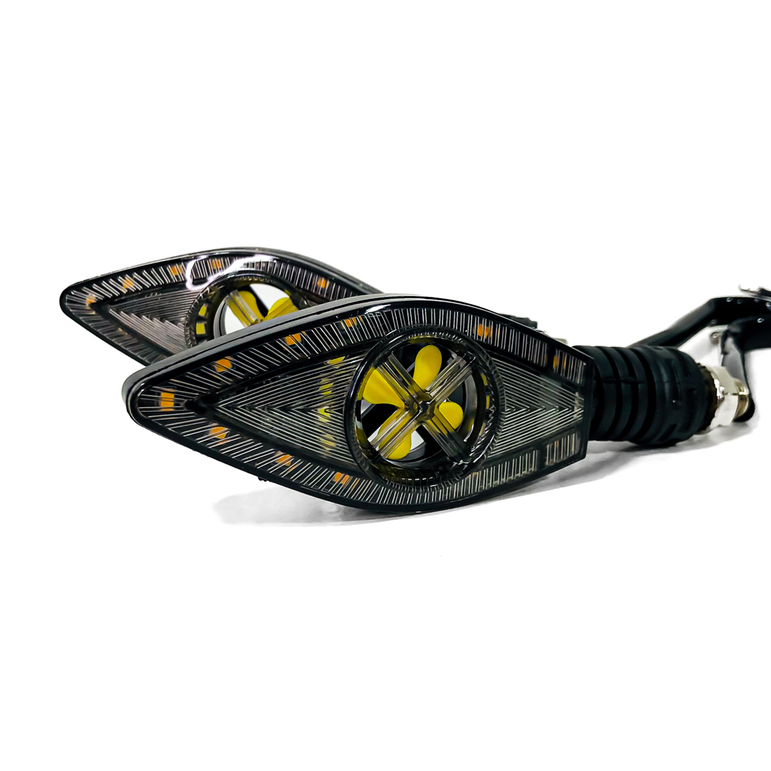 OFF ROAD FARO DE LED DE MOTO FARO DE GIRO UNIVERSAL AMBAR SECUENCIAL 12V 5W 1500 LUX JUEGO 2 UNIDADES - 8