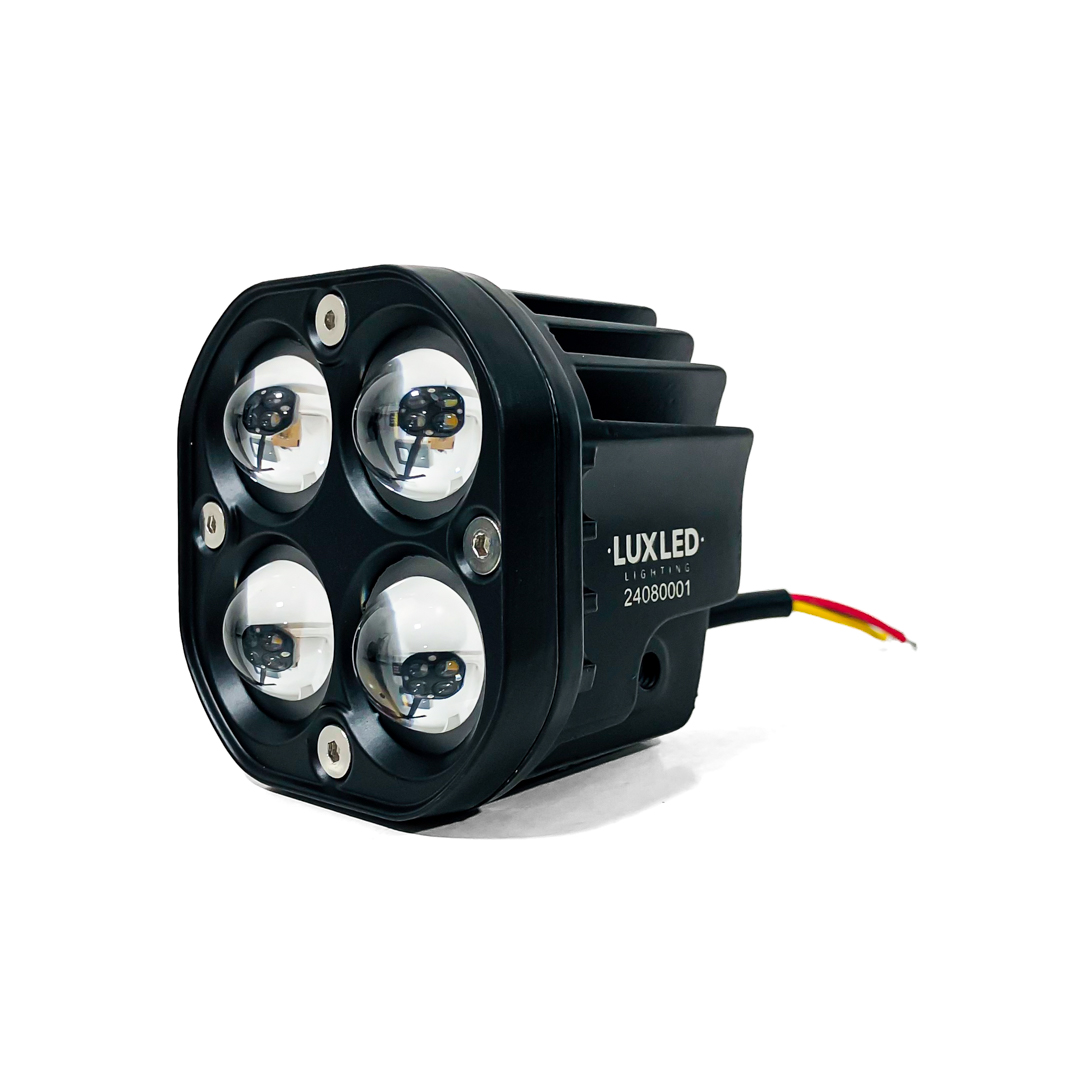 OFF ROAD FARO DE LED UNIVERSAL JUEGO DE FARO CUADRADO CON FUNCION ALTA Y BAJA, COLOR BLANCO Y AMBAR 12V / 24V MEDIDAS 7,5 CM * 7 CM * 6,8 CM - 6