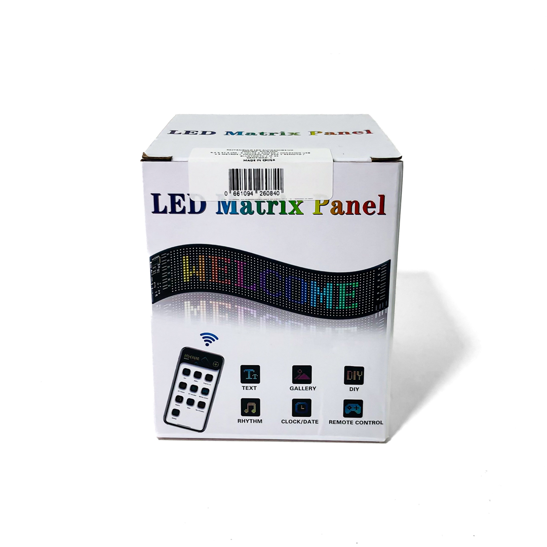 PANEL LED RGB 1280 LEDS l 16*64 PIXELES MEDIDAS 10 X 35 cm 12V / 24V CONEXION USB BLUETOOTH CON APP Y CONTROL REMOTO - 10