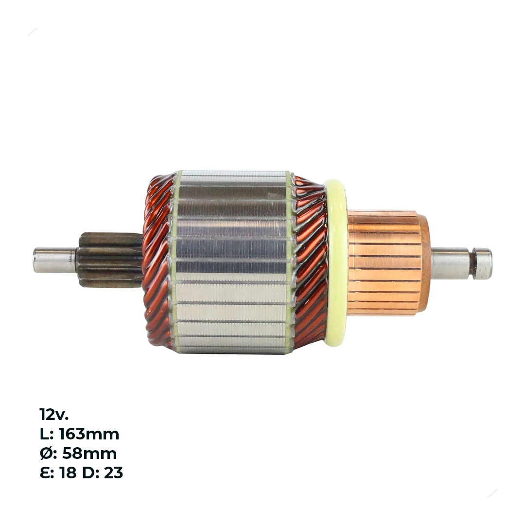 INDUCIDO - BOBINA DE ARRANQUE TIPO BOSCH RENAULT TRAFIC 1.4, EXPRESS 1.9 D. KANGOO 12V. L: 138MM Ø: 55MM E: 11 D: 28 IB2811.40N INN BOS001 / INN BOS016 IBO-014 IB1120 PA42000 IMB104 / IMB119