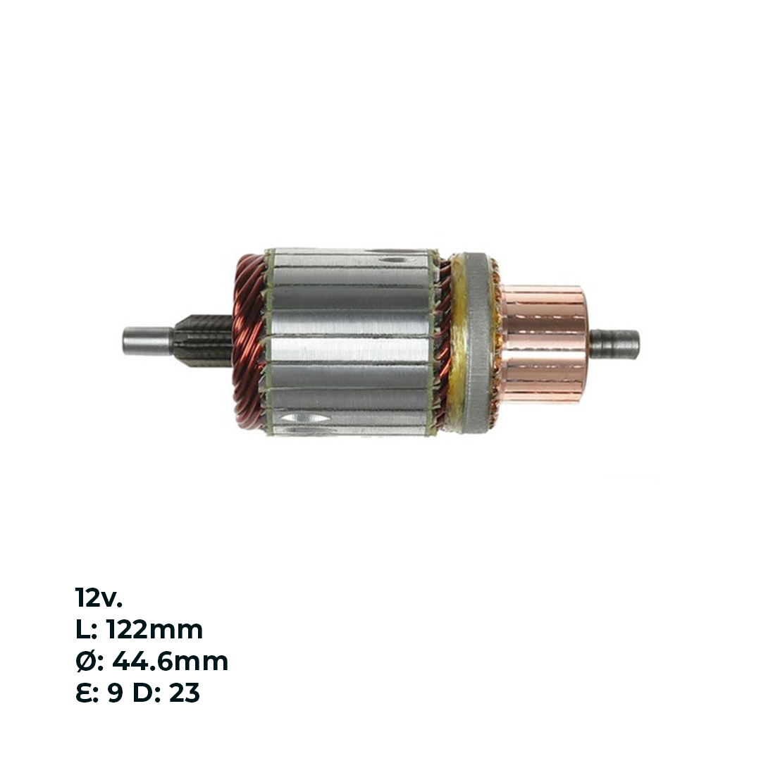 INDUCIDO - BOBINA DE ARRANQUE TIPO MOTORCRAFT FORD KA 1.0, FOCUS 1.6 16V. 12V. L: 122MM Ø: 44.6MM E: 9 D: 23 IMO2309.20N INN FOR004 IMO-702 IF31080 PA42064 IMF703