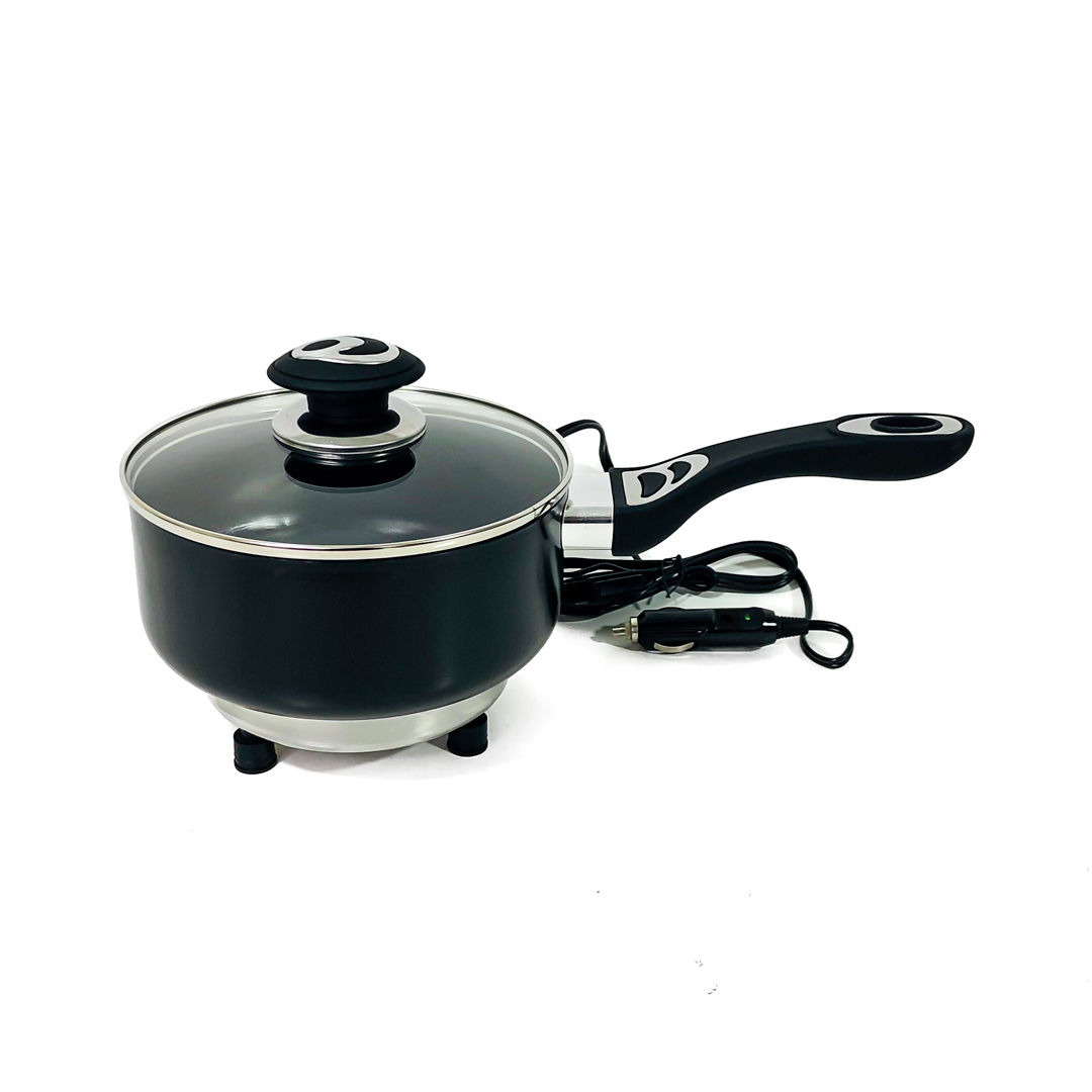 FREIDORA 12V OLLA Y FREIDORA CON CONEXION 12V CON CUERPO DE ALUMINIO Y TEFLON, MANGO DE GOMA Y TAPA DE VIDRIO 10CM DE DIAMTERO X 10 CM DE ALTO - 6