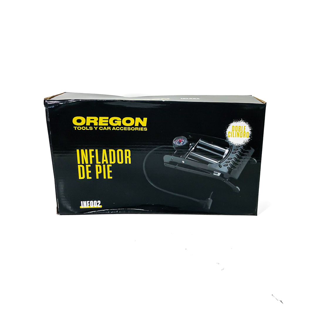 INFLADOR DE PIE COMPRESOR / INFLADOR METALICO DE PIE DOBLE BOMBA  55 CM X 12 CM COLOR NEGRO - 8