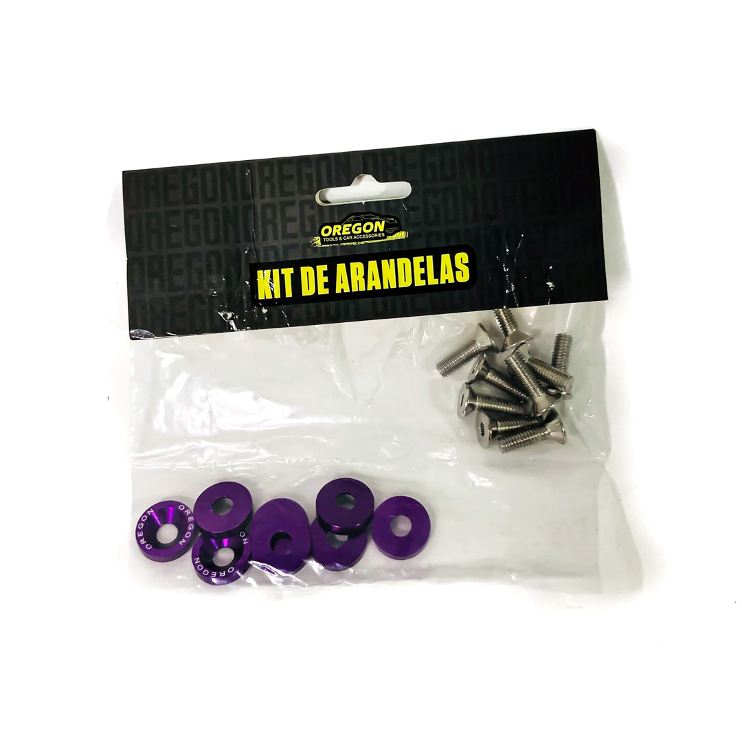 KIT DE ARANDELAS ANODIZADAS VIOLETA JUEGO X 8  PIEZAS - 4