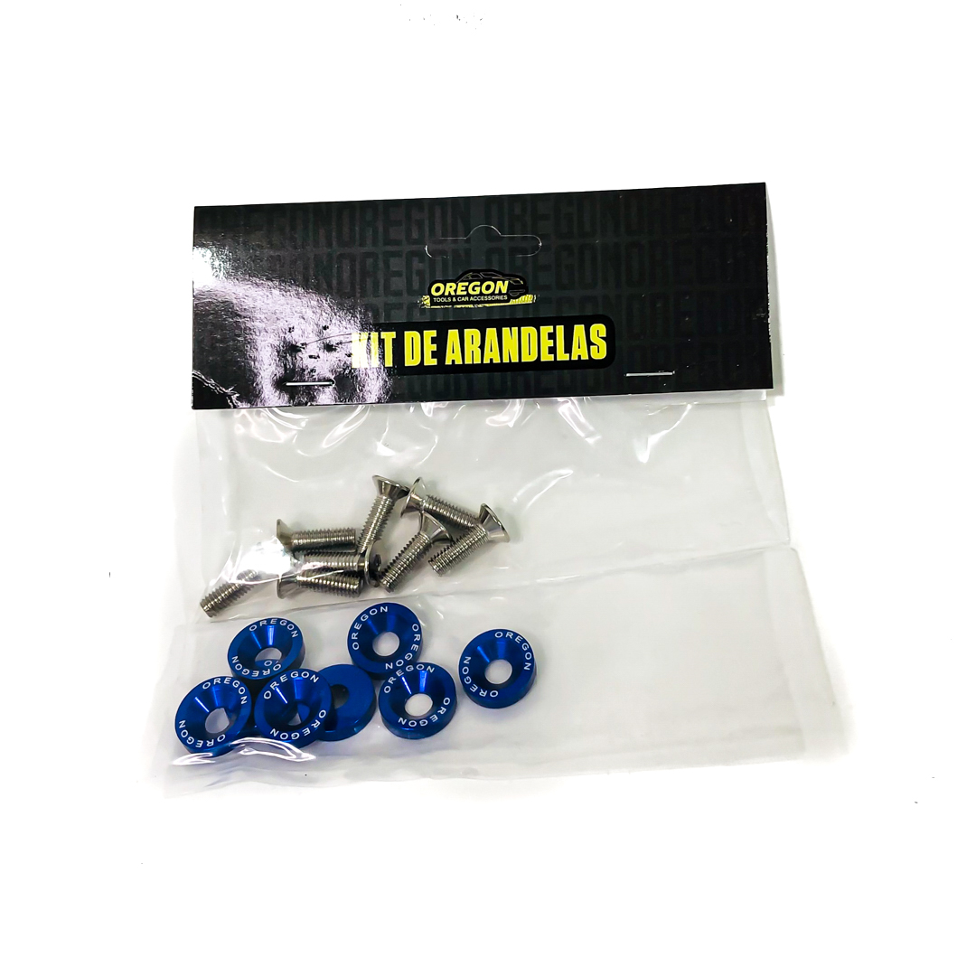 KIT DE ARANDELAS ANODIZADAS AZUL JUEGO X 8  PIEZAS - 3