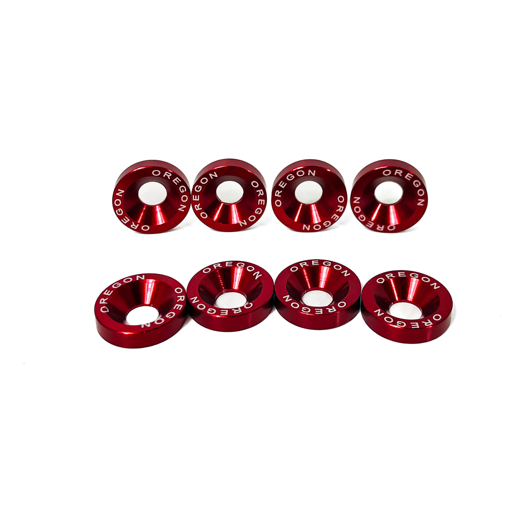 KIT DE ARANDELAS ANODIZADAS ROJO JUEGO X 8  PIEZAS - 3