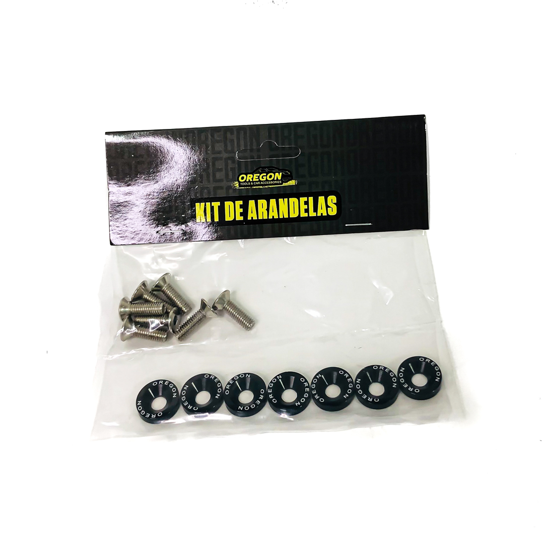 KIT DE ARANDELAS ANODIZADAS NEGRA JUEGO X 8  PIEZAS - 2