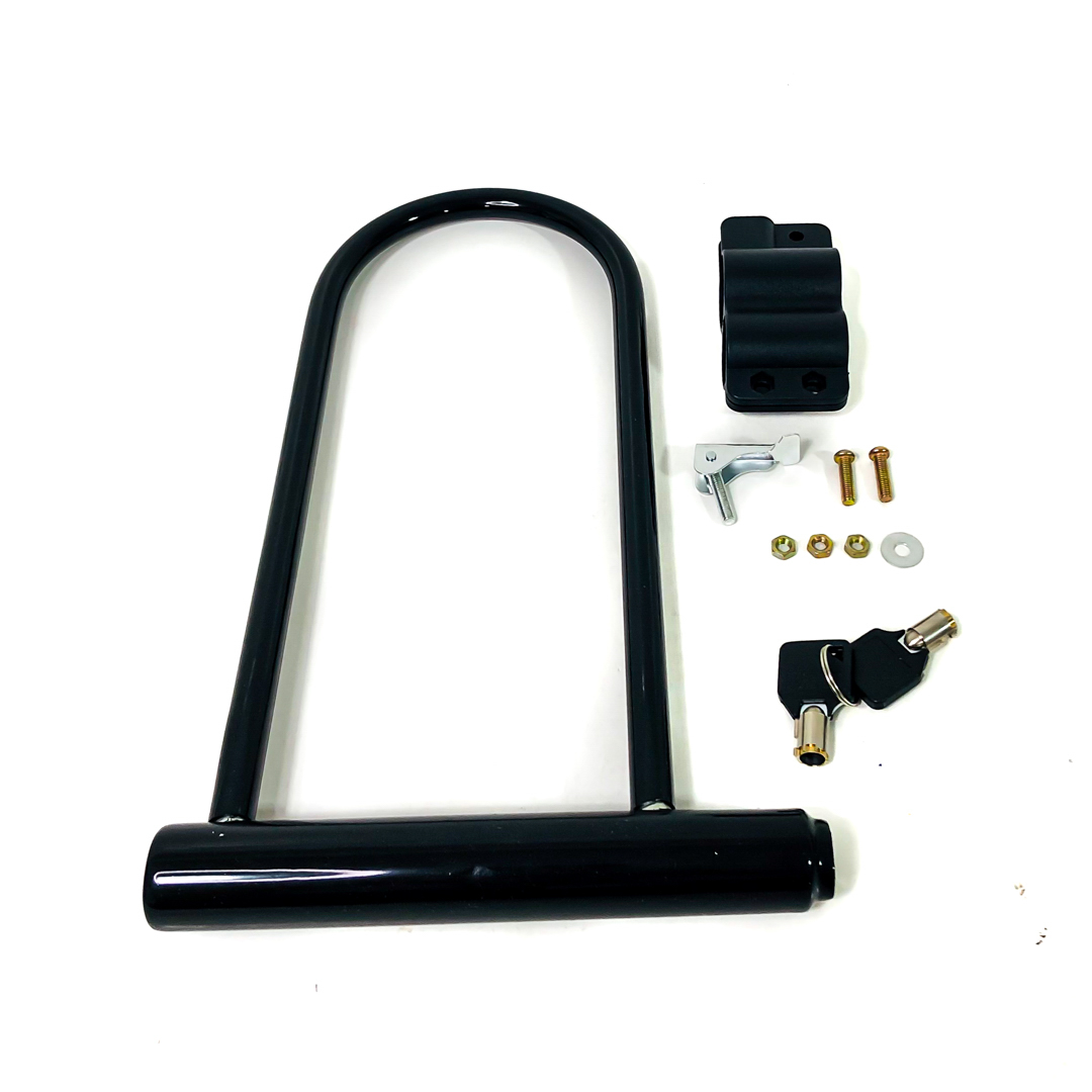 TRABA CANDADO CON LLAVE UNIVERSAL PARA MOTOS Y BICIS COLOR NEGRO MEDIDAS 180 X 320 mm - 4