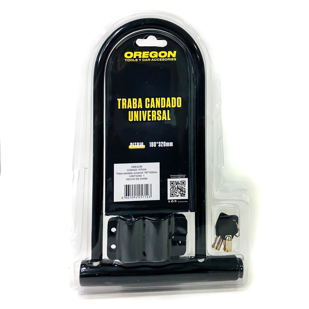 TRABA CANDADO CON LLAVE UNIVERSAL PARA MOTOS Y BICIS COLOR NEGRO MEDIDAS 180 X 320 mm - 5