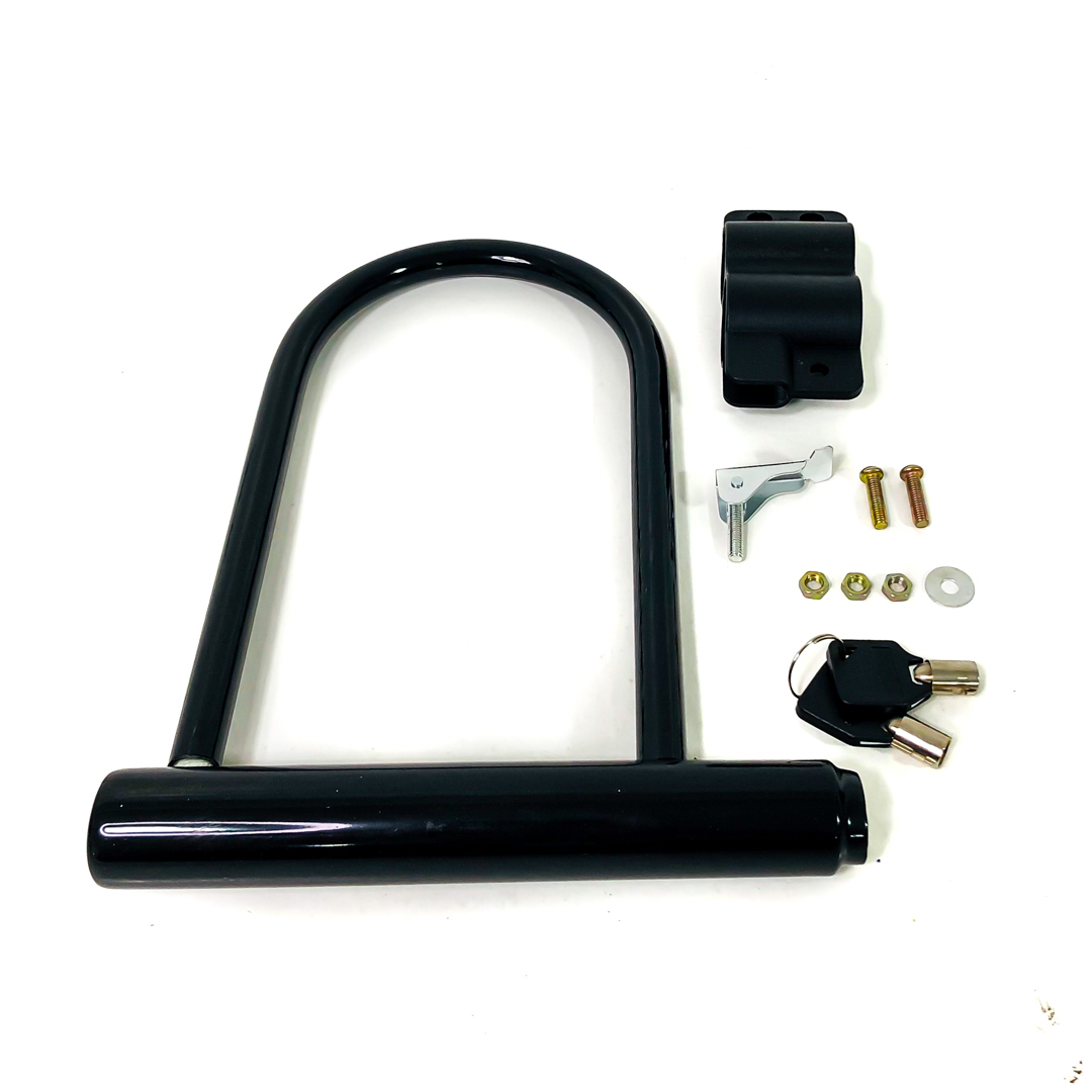 TRABA CANDADO CON LLAVE UNIVERSAL PARA MOTOS Y BICIS COLOR NEGRO MEDIDAS 180 X 245 mm - 4