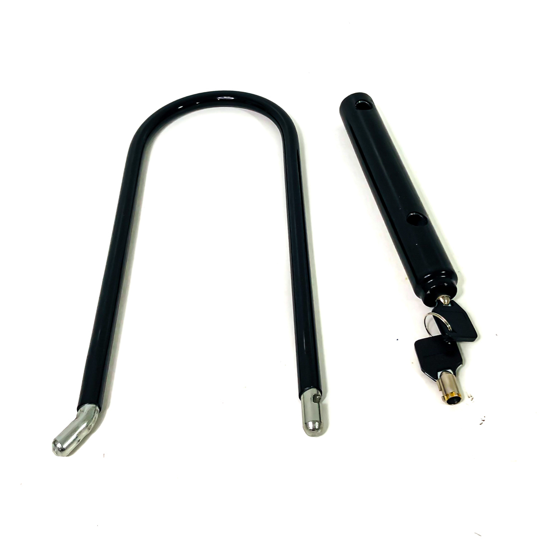 TRABA CANDADO CON LLAVE UNIVERSAL PARA MOTOS Y BICIS COLOR NEGRO MEDIDAS 180 X 320 mm - 6