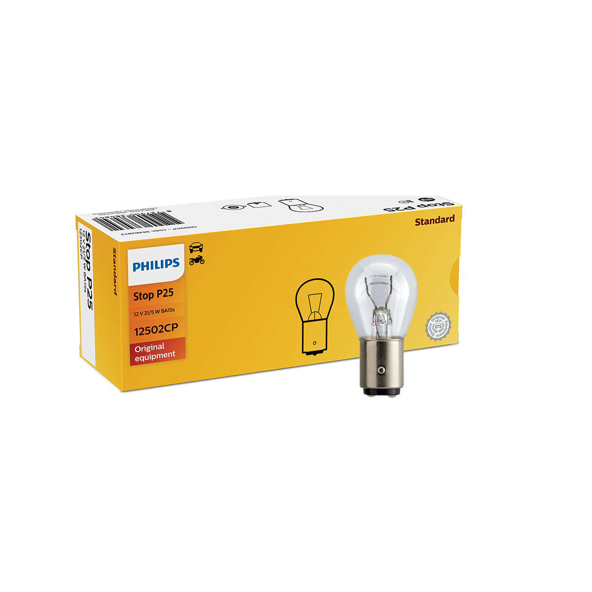 LAMPARA SEÑALIZACION 12V P25W 12502 12V 21/5W BA15D CANTIDAD POR CAJA MASTER 200