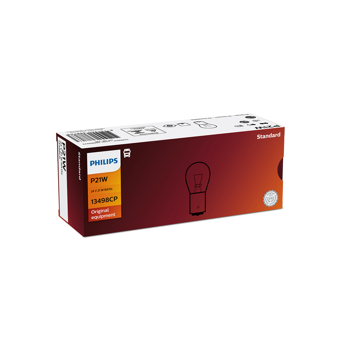 LAMPARA SEÑALIZACION 24V P21W 13498 24V 21W CP CANTIDAD POR CAJA MASTER 200