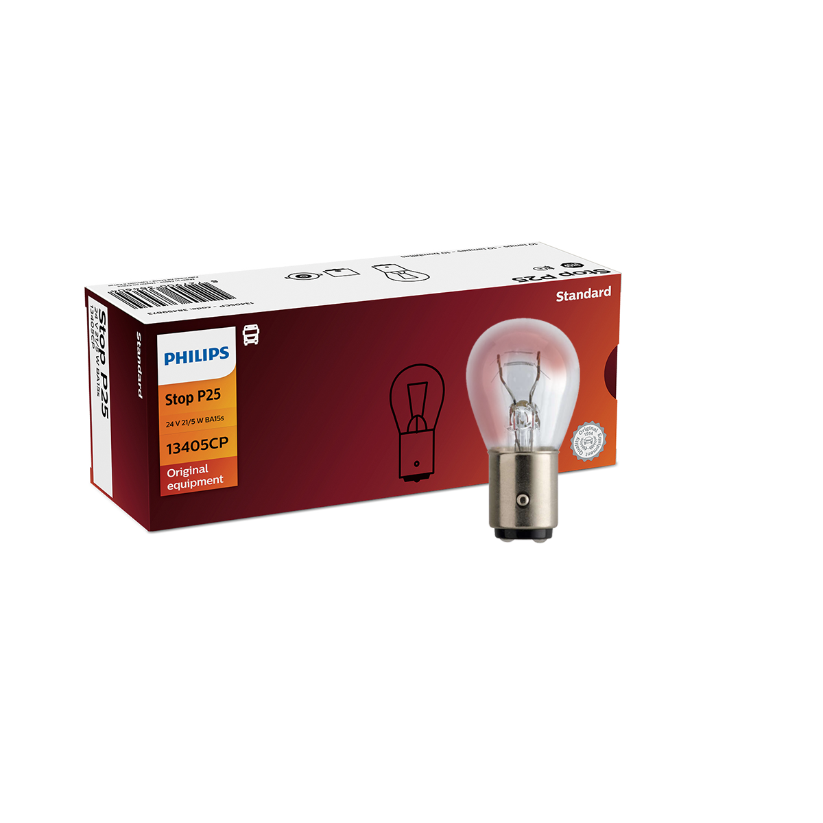 LAMPARA SEÑALIZACION 24V STOP P25 13405 24V 21/5W BA15D CP