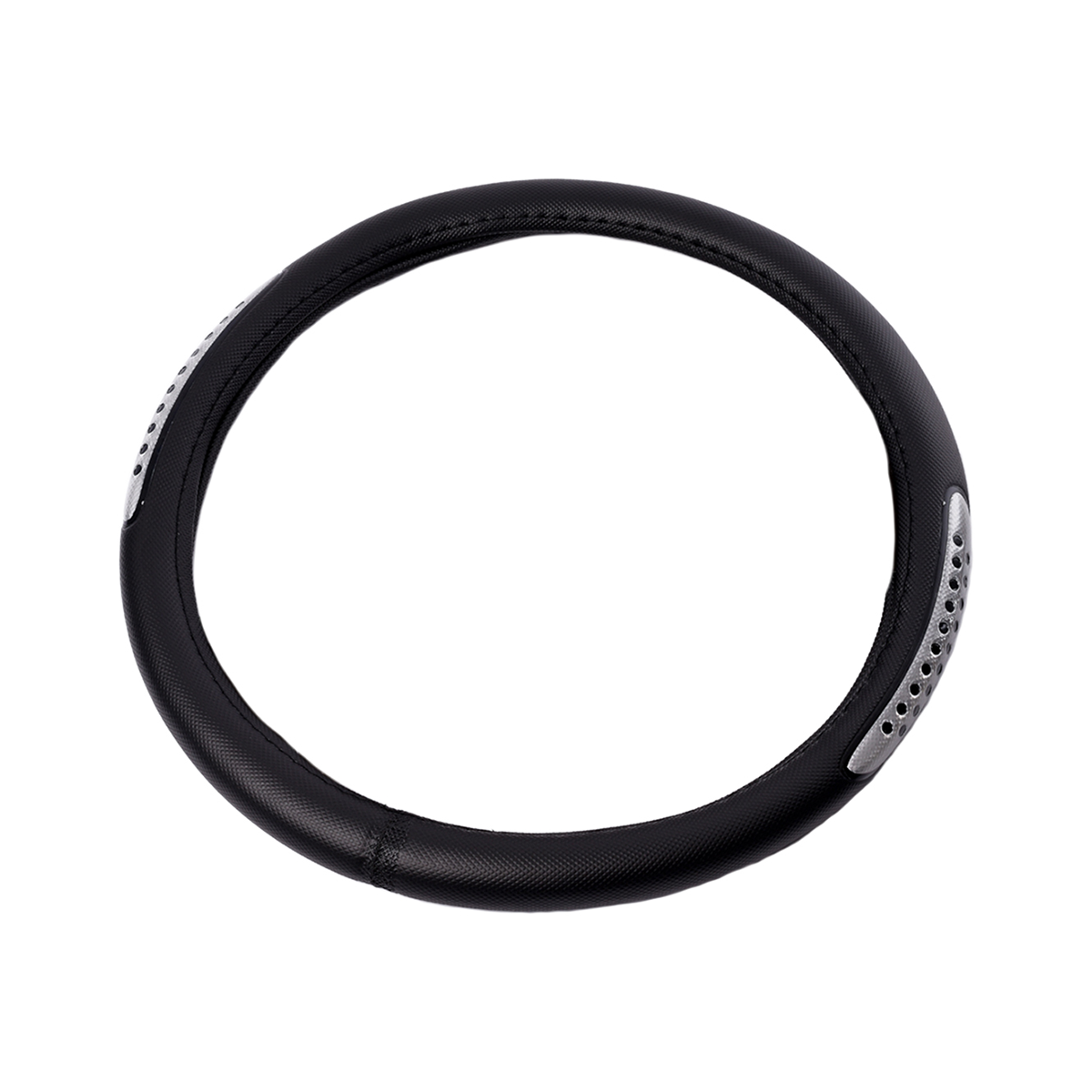 CUBRE VOLANTE CUBRE VOLANTE PVC 38CM CON REFLECTOR NEGRO / PLATEADO 387.5 CANTIDAD POR CAJA MASTER 25