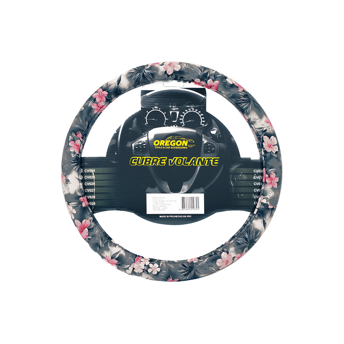 CUBRE VOLANTE FLOWER POWER PVC 38CM X 8.2CM CANTIDAD POR CAJA MASTER 25