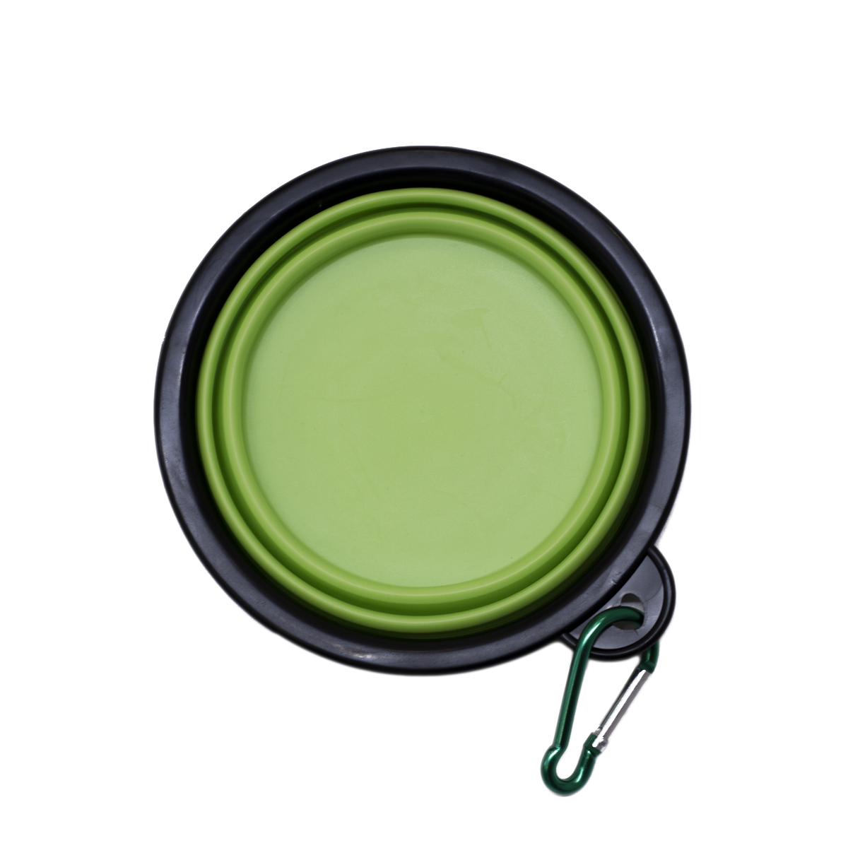 BOWL MASCOTAS BOWL PARA MASCOTAS VERDE CON GANCHO PELGABLE DIAMETRO 12.5 CM ALTURA 5 CM (LUEGO DE PLEGARSE 1 CM DE ALTURA)