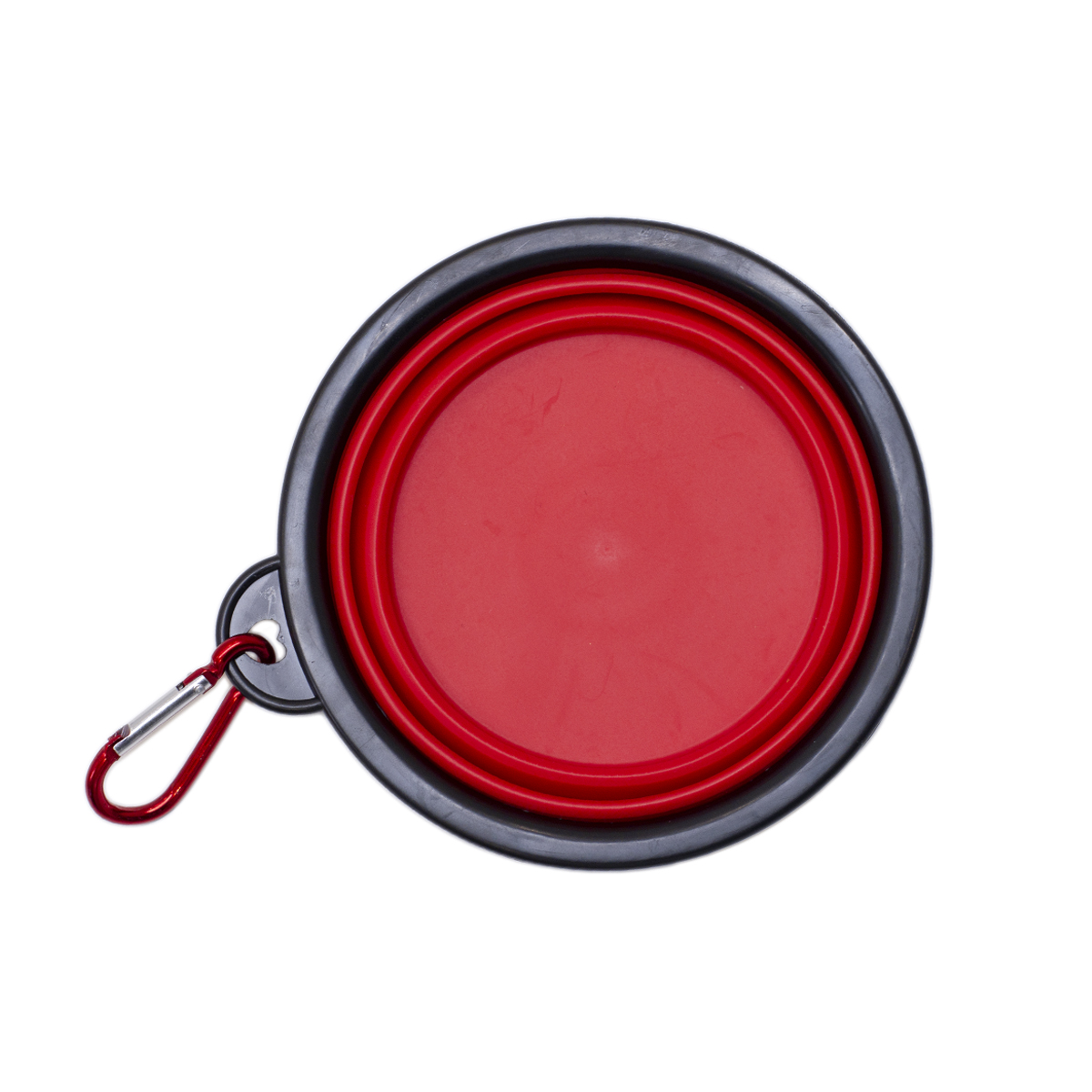BOWL MASCOTAS BOWL PARA MASCOTAS ROJO CON GANCHO PELGABLE DIAMETRO 12.5 CM ALTURA 5 CM (LUEGO DE PLEGARSE 1 CM DE ALTURA)
