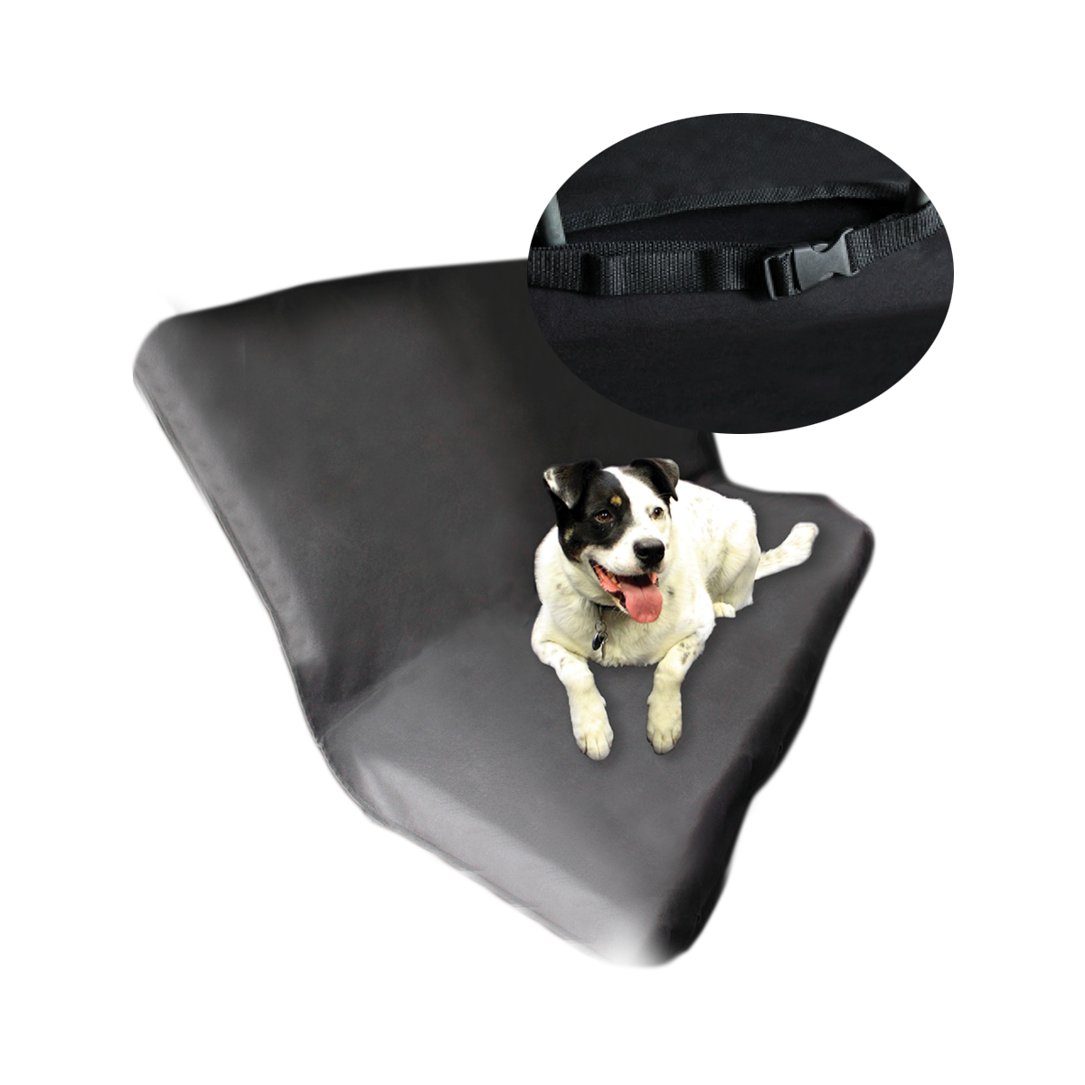CUBRE ASIENTO TRASERO UNIVERSAL PARA MASCOTAS NEGRO DE OXFORD MEDIDAS