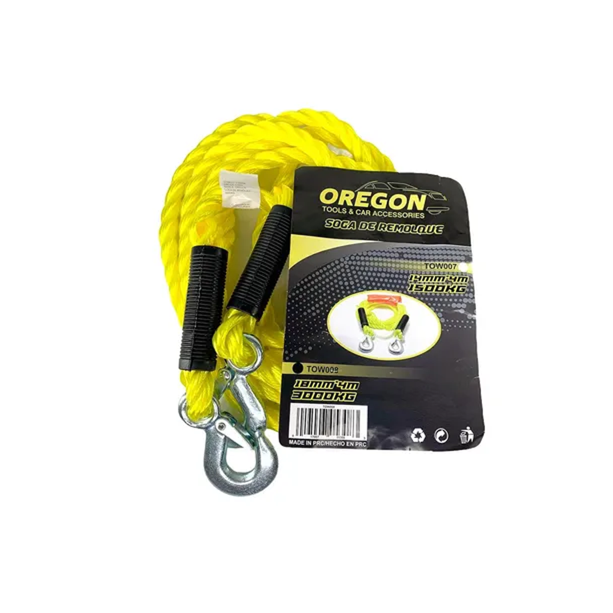 LINGA DE REMOLQUE LINGA DE REMOLQUE TRENZADA 14MM X 4 METROS HASTA 1500KGS AMARILLO UNIVERSAL CANTIDAD POR CAJA 30