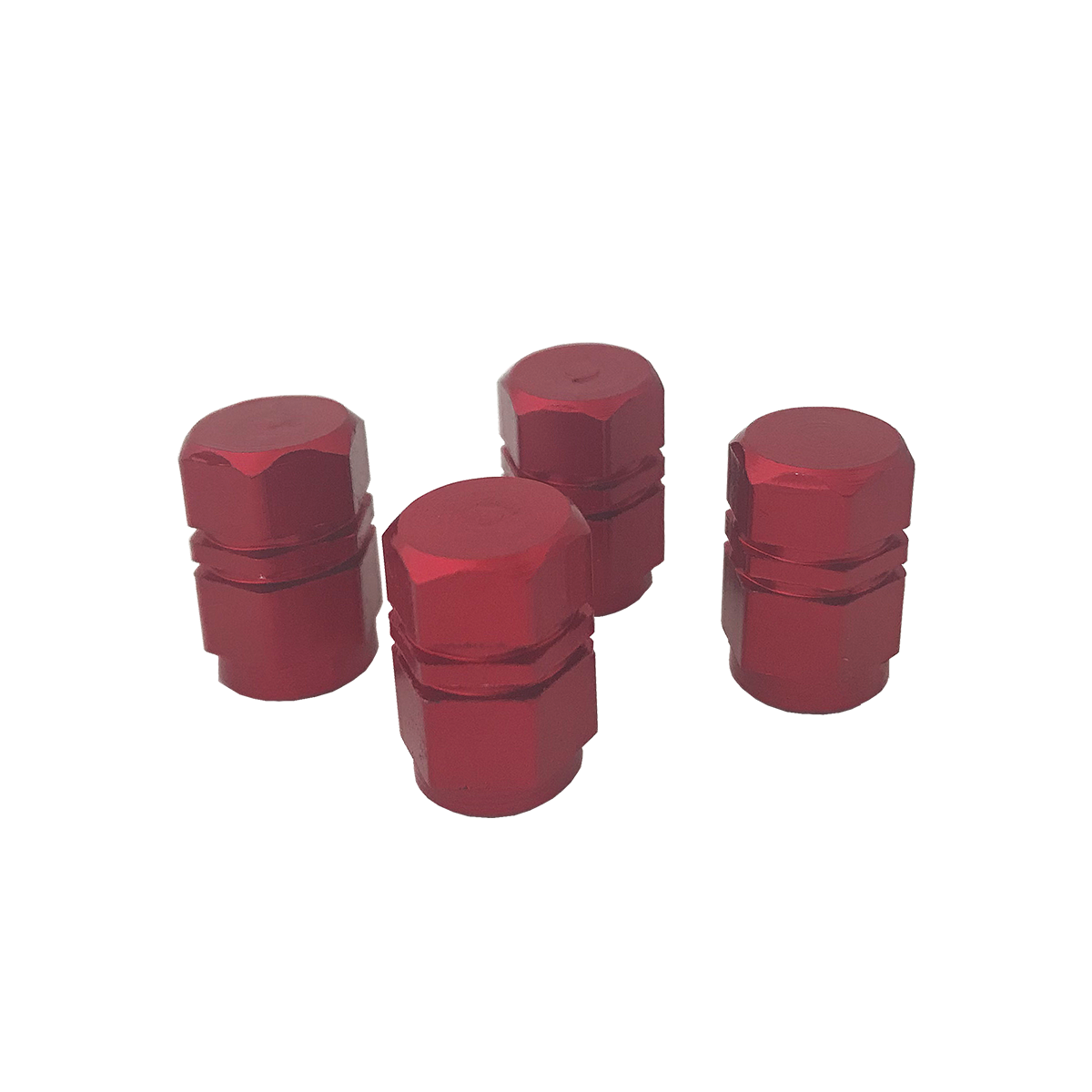 JUEGO DE TAPITAS DE VALVULA DEPORTIVA JUEGO DE TAPITAS DE VALVULA DEPORTIVA METALIZADA 4 PCS ROJO UNIVERSAL CANTIDAD POR CAJA MASTER 500