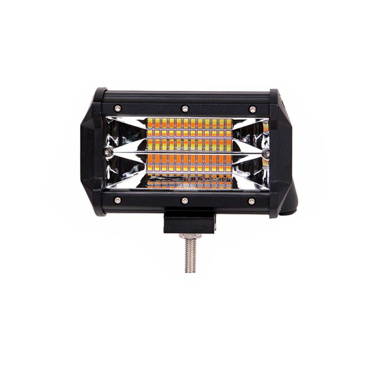 OFF ROAD BARRA DE LED PLUS RECTA BARRA DE LED DE 72 WATTS CON DISPLAY 3030 SMD ILMUNIACION - 13.5 CM DE LARGO COLOR BLANCO + AMBAR - CARCAZA DE ALUMINIO - HAZ DE LUZ SPOT