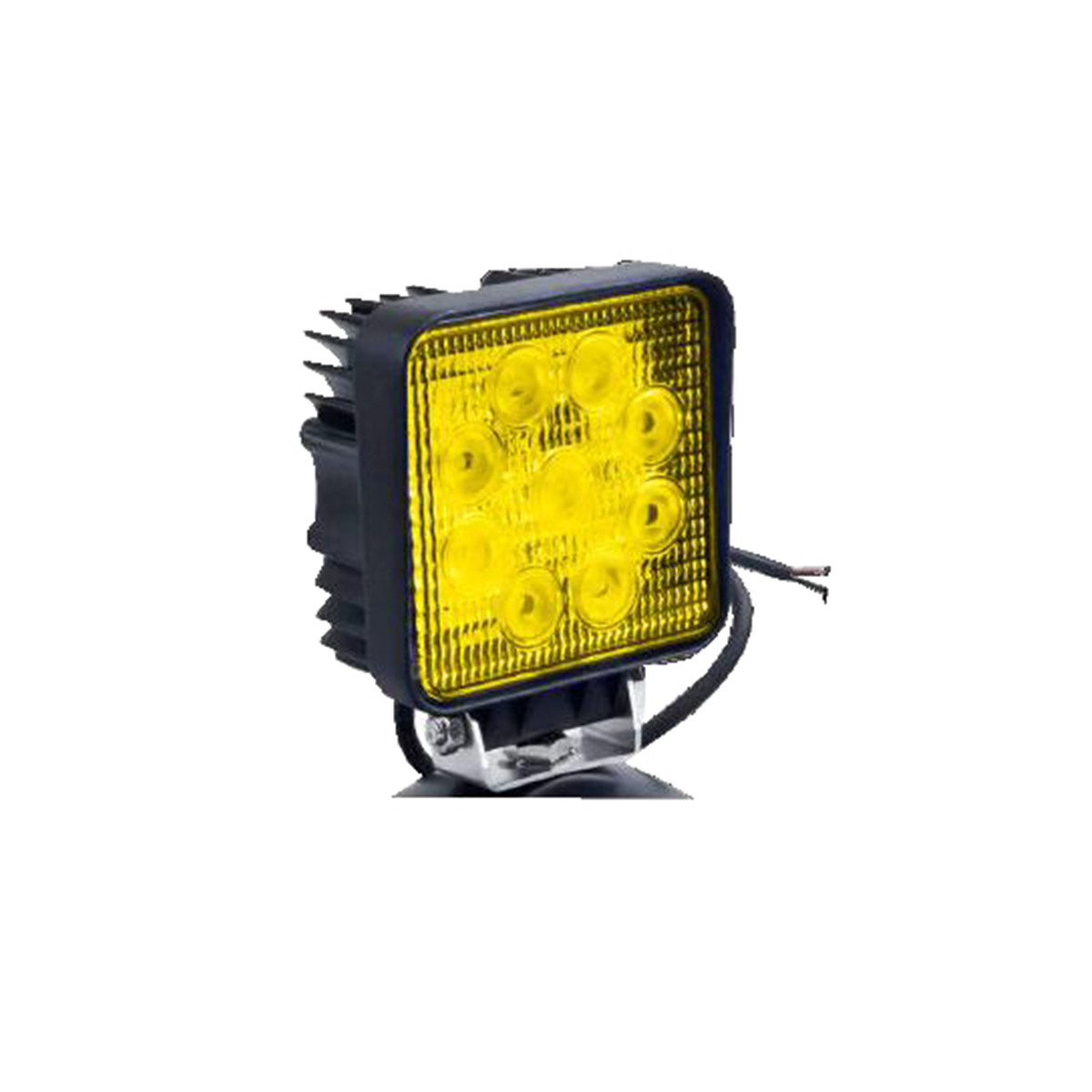 OFF ROAD FARO DE LED UNIVERSAL CUADRADO 27 WATTS (9 LED 3 WATTS) COLOR AMBAR 12V / 24V - HAZ DE LUZ SPOT -