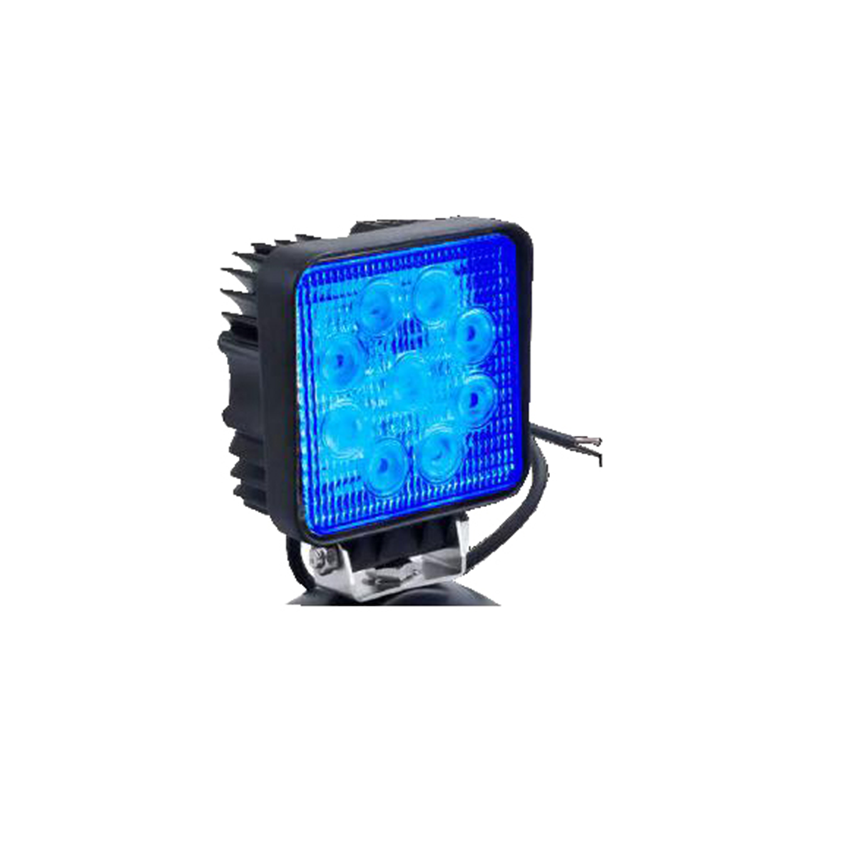 OFF ROAD FARO DE LED UNIVERSAL CUADRADO 27 WATTS (9 LED 3 WATTS) COLOR AZUL 12V / 24V - HAZ DE LUZ SPOT -