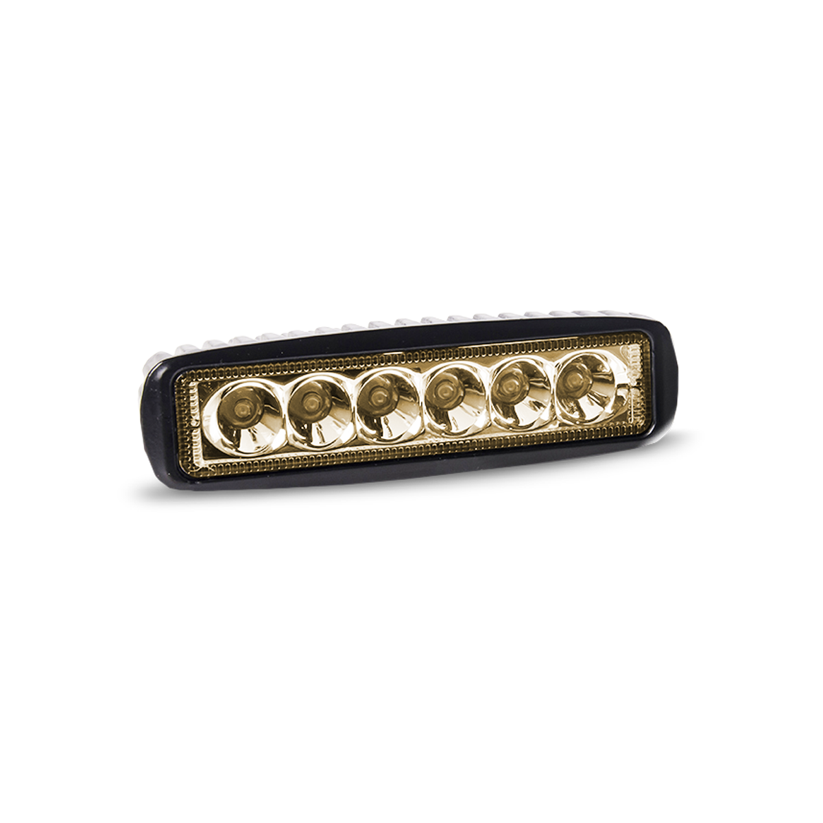 OFF ROAD FARO DE LED UNIVERSAL RECTANGULAR 18 WATTS (6 LED 3 WATTS) COLOR AMBAR 12V / 24V - HAZ DE LUZ SPOT -