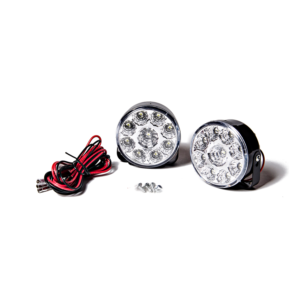 OFF ROAD JUEGO DE FAROS DE LED AUXILIARES UNIVERSAL CIRCULAR - 9 LED EPISTAR EN CADA FARO - COLOR BLANCO 12V. CANTIDAD POR CAJA MASTER 100