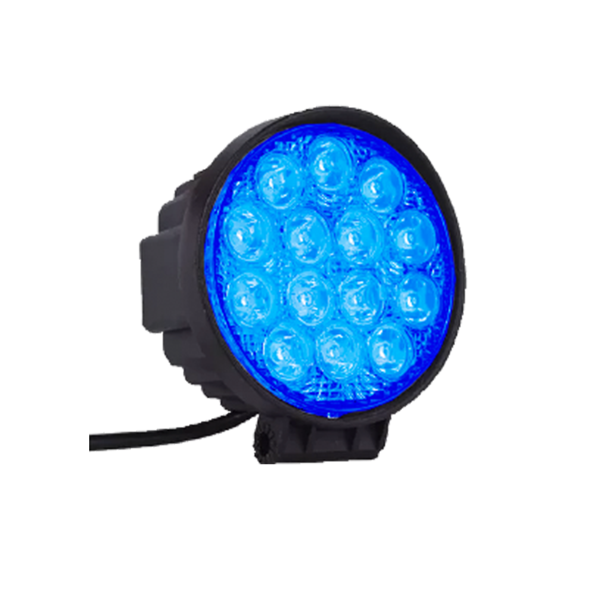OFF ROAD FARO DE LED UNIVERSAL FARO DE LED CIRULAR 48 WATTS (14 LED 3 WATTS) COLOR AZUL 12V/24V - haz de luz spot -