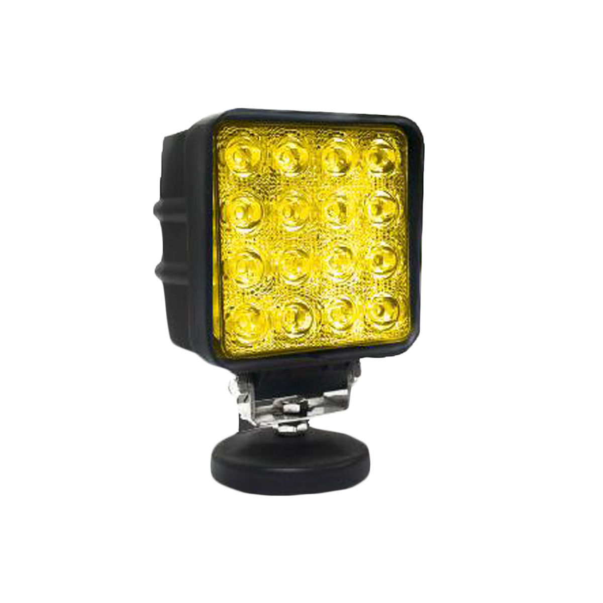 OFF ROAD FARO DE LED UNIVERSAL CUADRADO 48 WATTS (16 LED 3 WATTS) COLOR AMBAR 12V / 24V - HAZ DE LUZ SPOT -