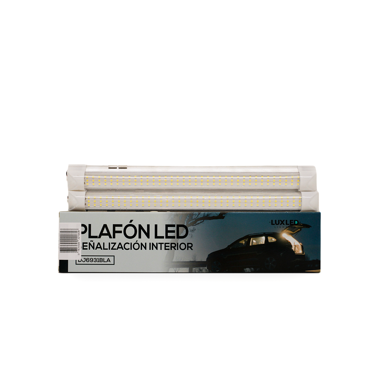 PLAFON LED JUEGO DE 2 UNIDADES DE PLAFONES LED CON TECLA ON / OFF 12V - 24V PEGAMENTO AUTOADHESIVO 34CM X 3.5 CM 108 LED SMD 10 WATTS