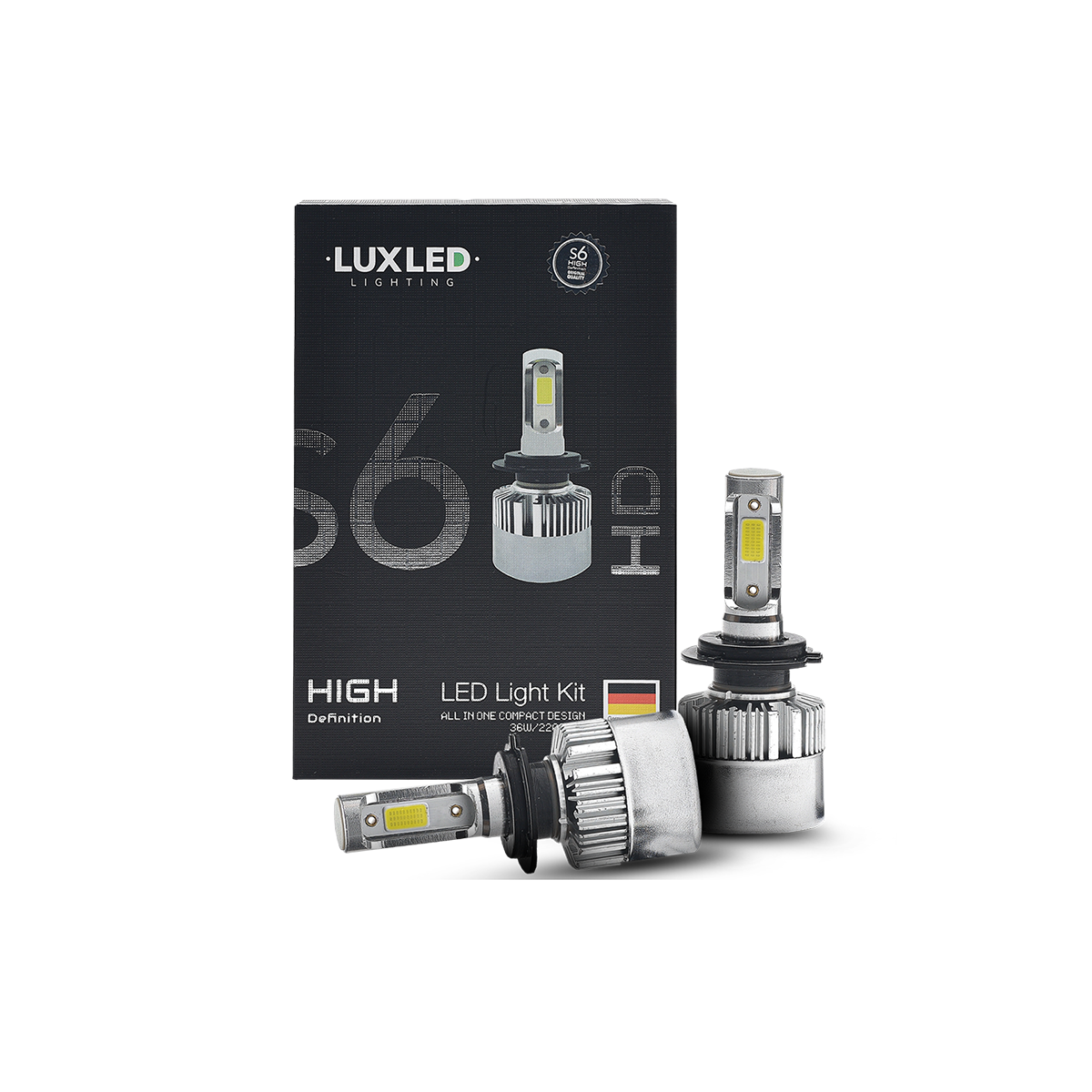 OFF ROAD KIT DE LED S6 HIGH DEFINITION H7 6 GEN 32000LM CHIP COB 12V CON COOLER CANTIDAD POR CAJA MASTER 50