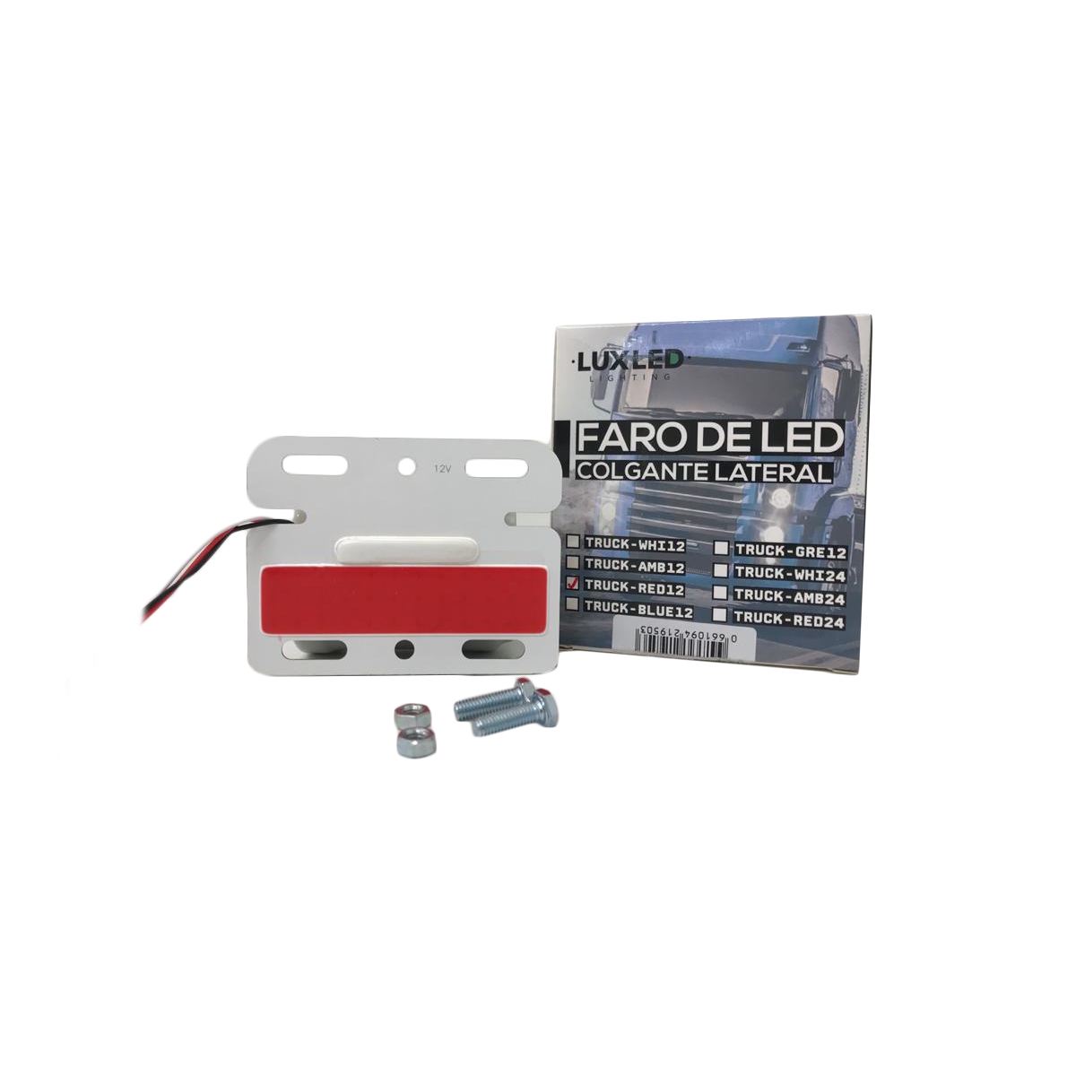 OFF ROAD FAROS DE CAMION PACK X 4 UNIDADES DE FAROS COLGANTES ENCASTRABLES PARA LATERAL DE CAMION 10.5 CM DE ANCHO X 8 CM DE ALTO ROJO 12V