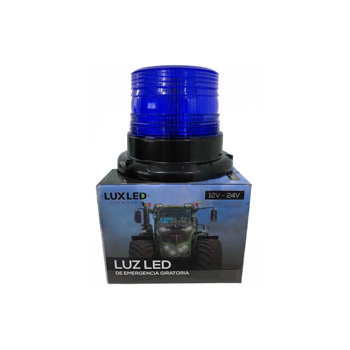 BALIZA GIRATORIA LED BALIZA DESTELLANTE LED 12V - 24V COLOR AZUL CON CONEXION A TOMA 12V