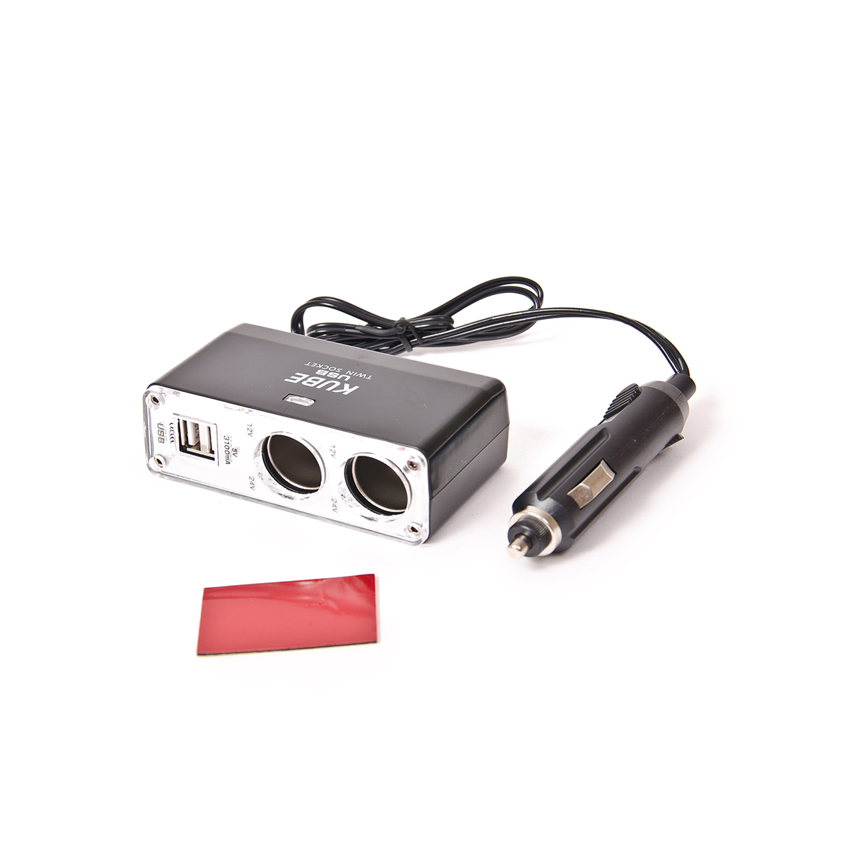 ACCESORIO PARA CELULAR ALARGUE CON 2 USB + 2 ENCENDEDOR INPUT : 12/24V OUTPUT:5V/2100MA NEGRO