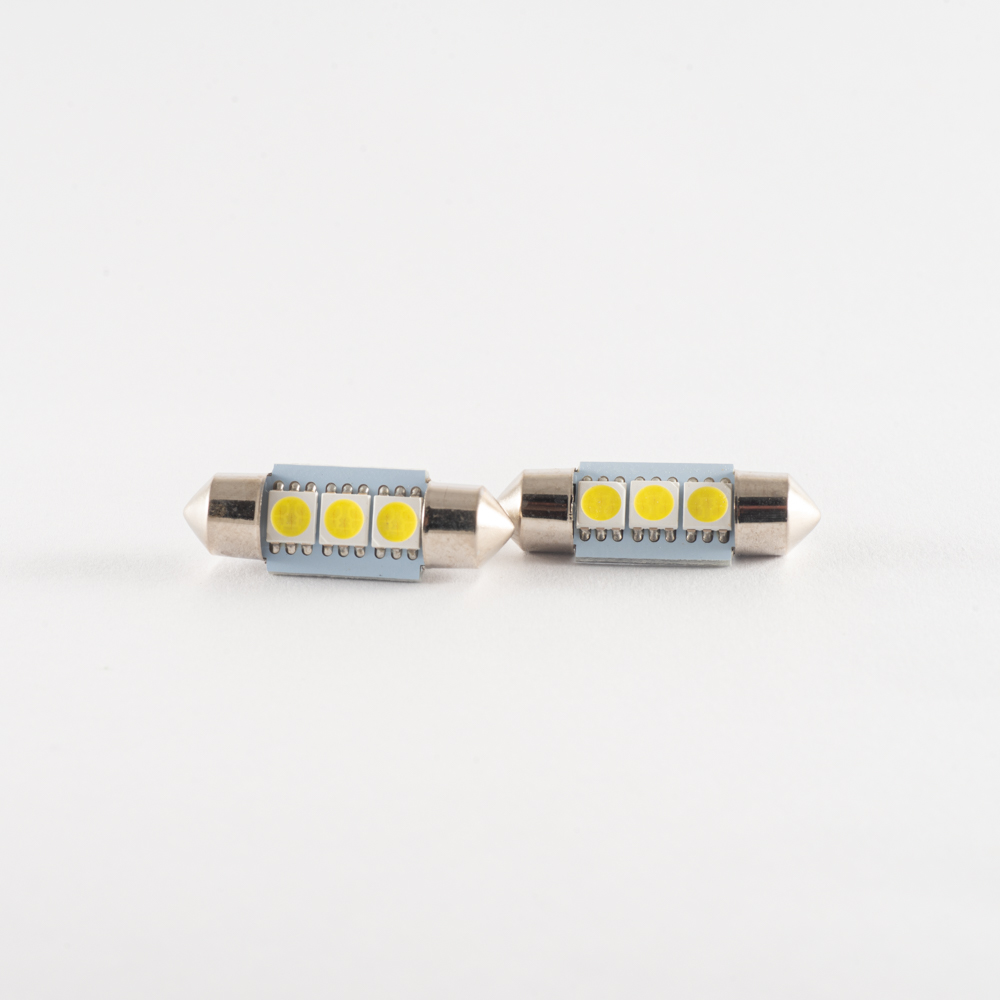 LED SEÑALIZACION SMD BLISTER X 2 - TUBULAR - FESTOON 3 LED 5050 SMD 36MM - BLANCO 12V - BLISTER X 2 UNIDADES