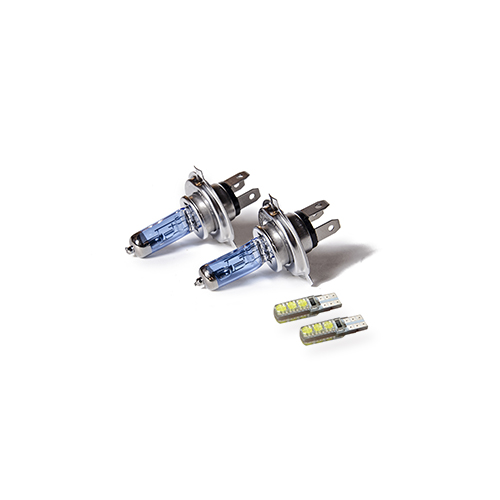 LAMPARA HALOGENA SKY LINE CANBUS KIT H4 12V 60/55 SKY LINE X 2 + 2 LED T10 CANBUS AZUL FRIO (CODIGO ANTERIOR: K12342SK)