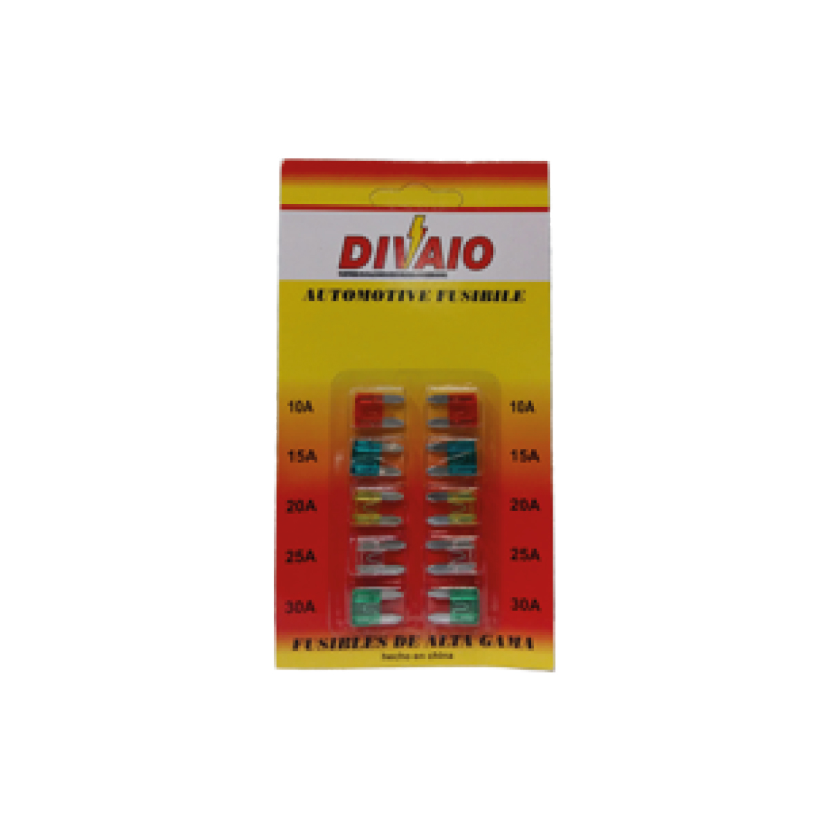 FUSIBLE MINIFICHA EN BLISTER POR 10 UNIDADES FUSIBLE MINIFICHA EN BLISTER (10 UNIDADES) X AMPER 20 AMP