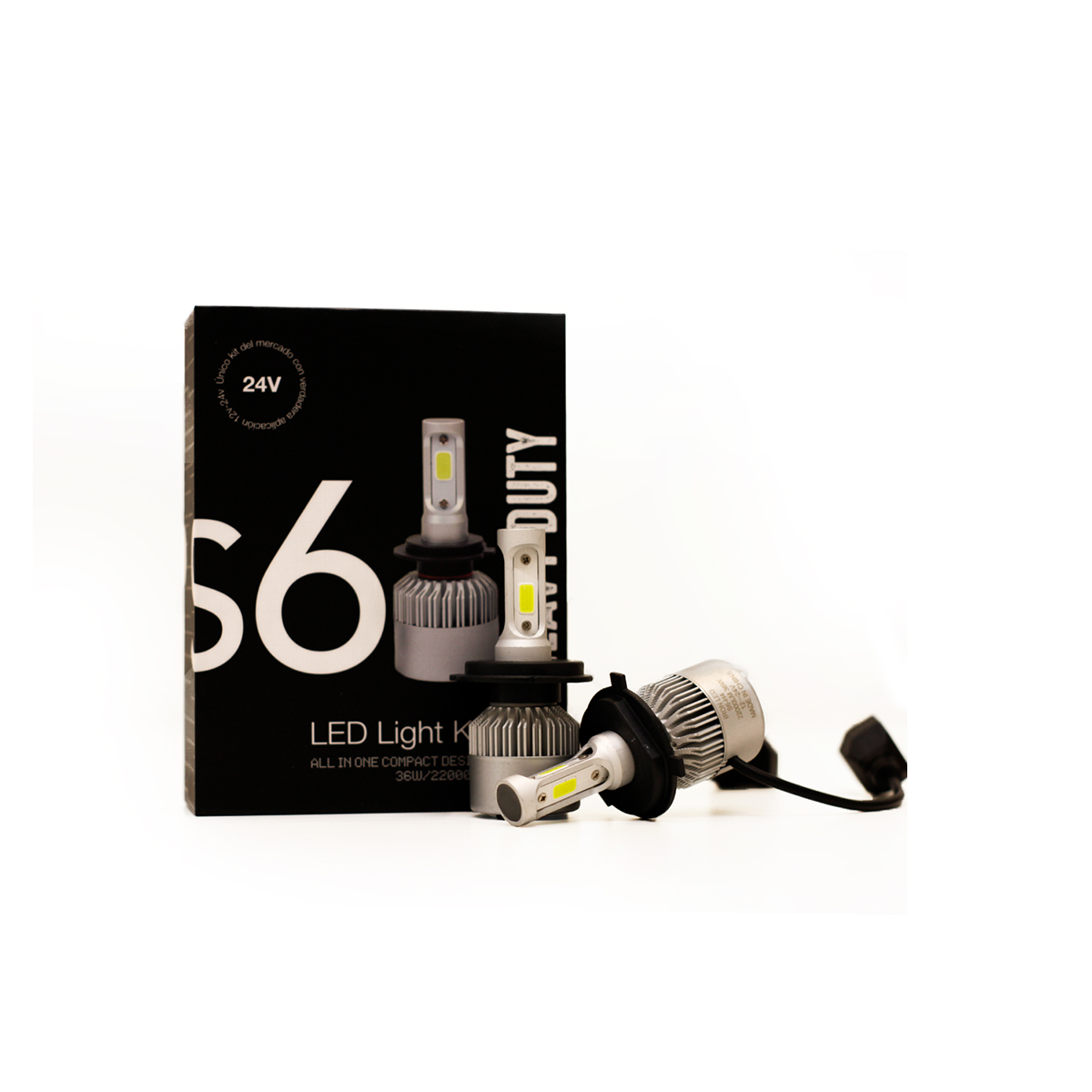 OFF ROAD KIT DE LED S6 HEAVY DUTY - 24V KIT DE LED H4 6TA GENERACION 22000 LUMENS POR LAMPARA USO ESPECIAL 24V CON COOLER CANTIDAD POR CAJA MASTER 50
