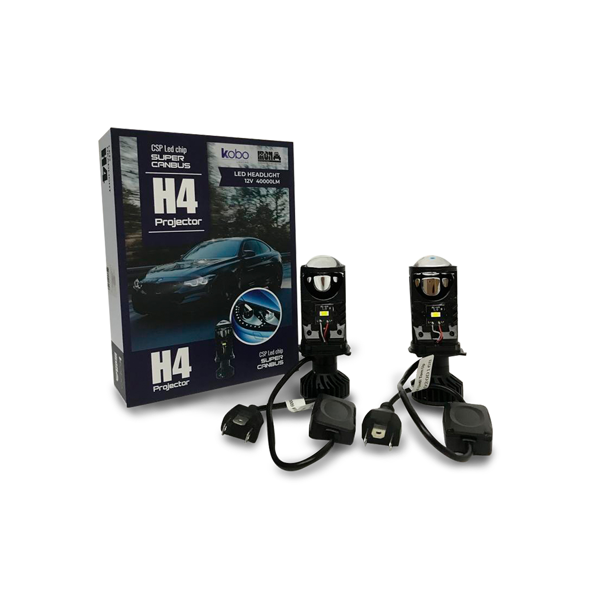 OFF ROAD KIT DE LED CSP CANBUS H4 CON LUPA PROYECTOR SUPER CANBUS CSP CHIP 12V 40000LM