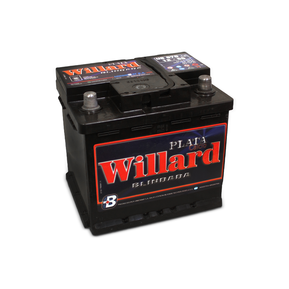 BATERIA WILLARD BLINDADA LARGO 207 ANCHO 175 ALTO 188 PEUGEOT 207 - 55 AMP