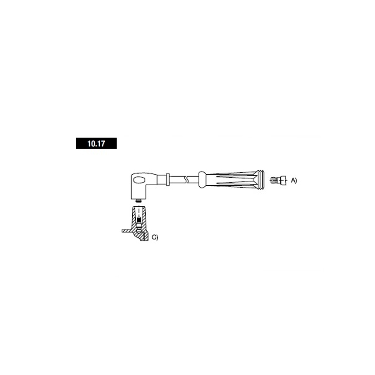 CABLE BUJIA 8 MM SUPRESION MAGNETICA RENAULT TWINGO BOBINA SECA CONEXIÓN M4 - PIN
