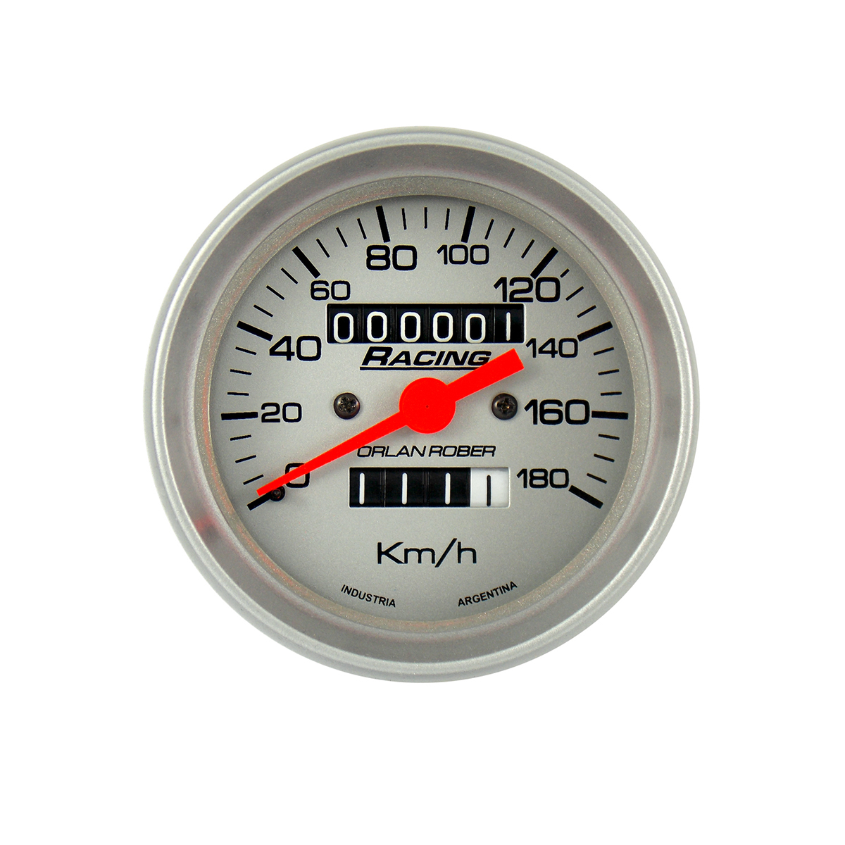 INSTRUMENTAL RACING 80 MM PLATA VELOCIMETRO AMERICANO