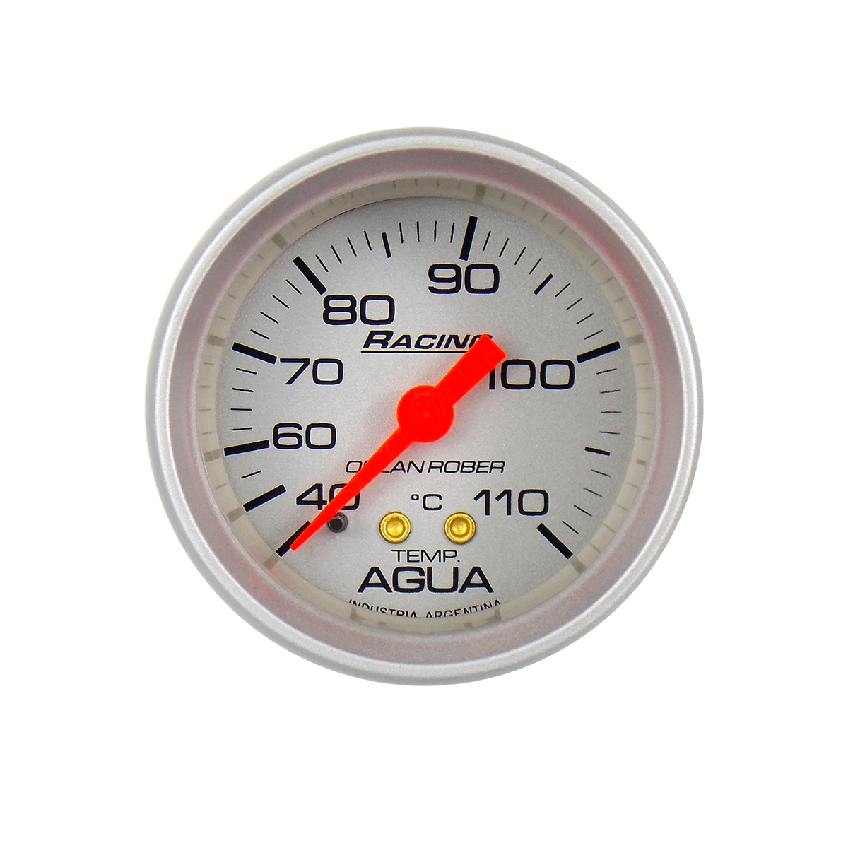INSTRUMENTAL RACING 52 MM PLATA TELETERMOMETRO DE AGUA MECANICO 2MTS CANTIDAD POR CAJA MASTER 30